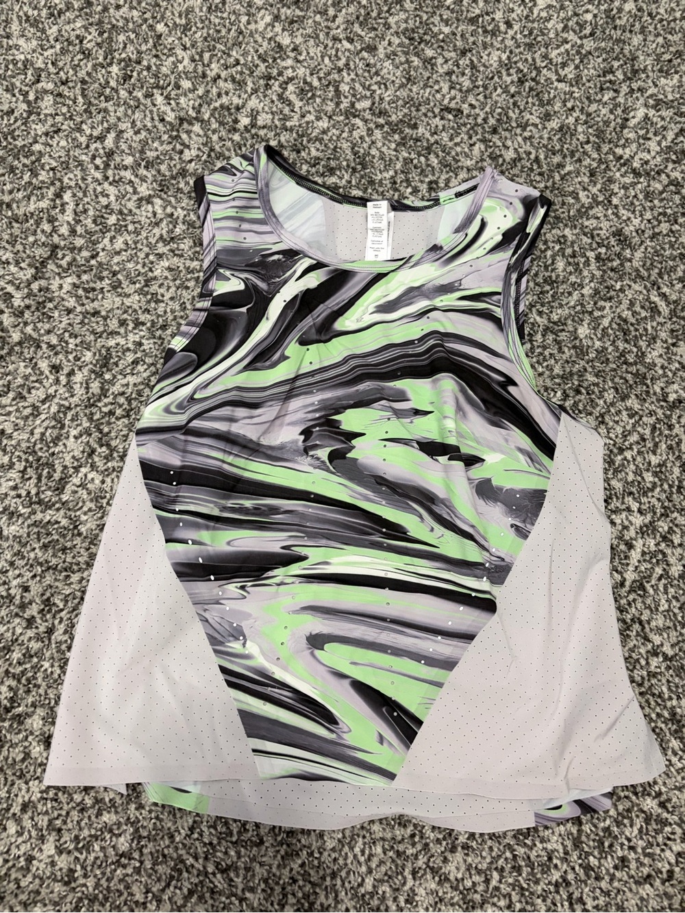 Lululemon Athletic Marble-Print Tank Top in Light Green and Gray